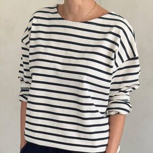 Studio Clip Japanese Nautical Sailor Stripe Cotton Top Small Scandi Minimal